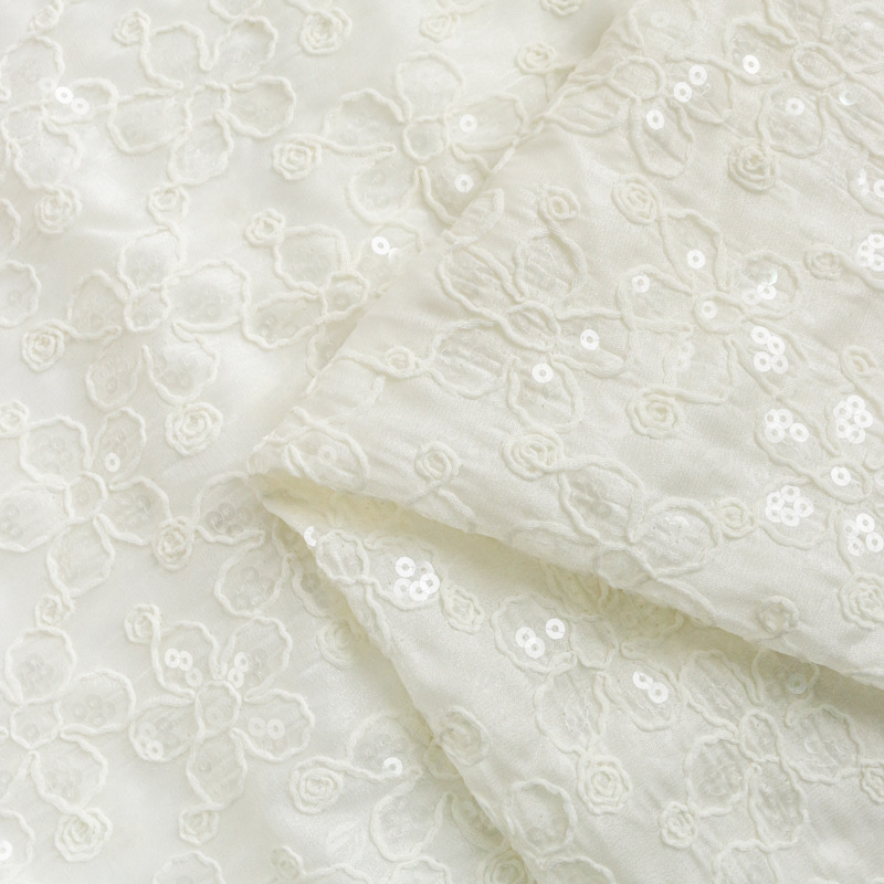 Embroidery Design 3D - Kain jacquard bunga bordir tali 3D