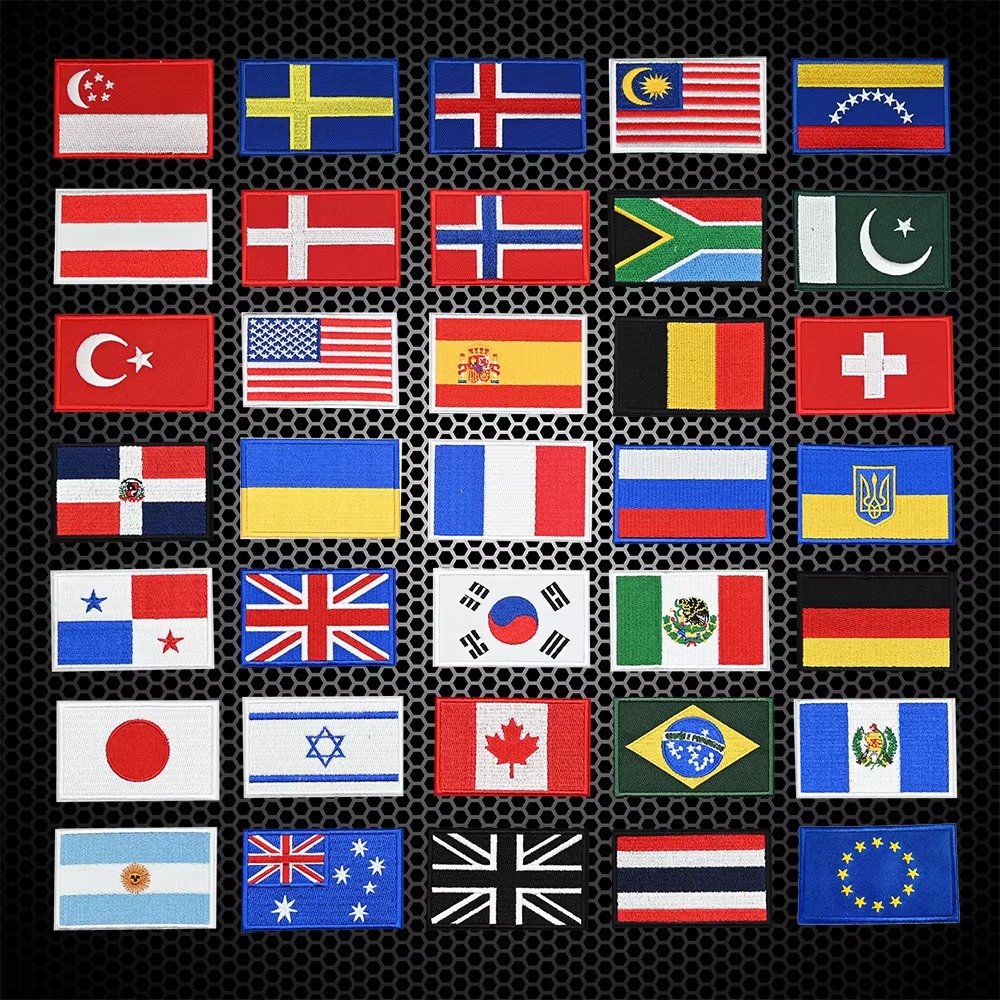 Embroidery In Australia - Patch Bendera Bordir AS Inggris Kanada
