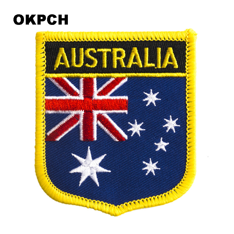 Embroidery In Australia - Perisai bendera Australia bentuk besi Pada