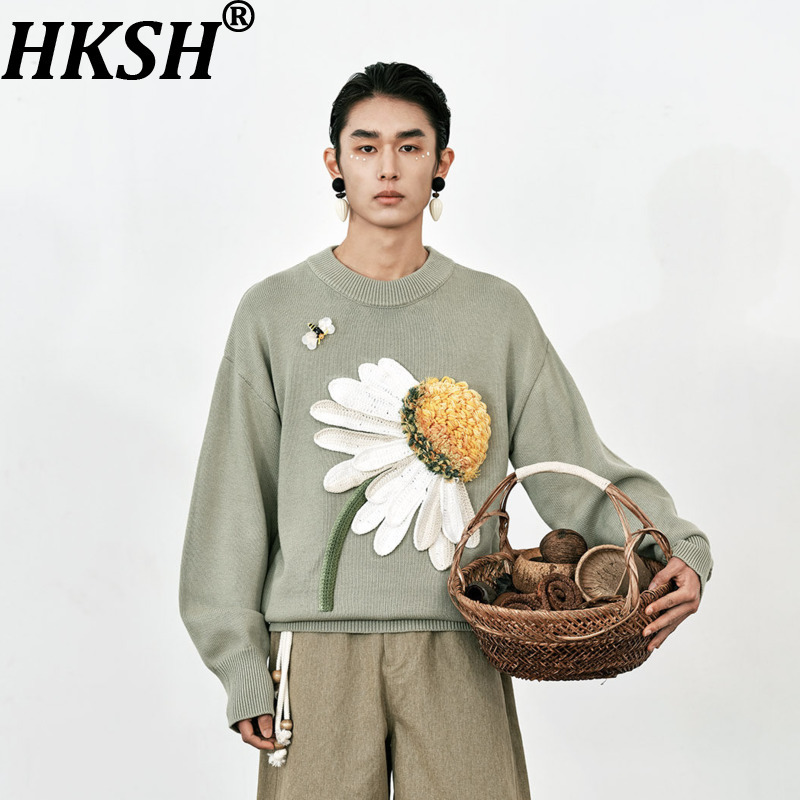 Embroidery Design 3D - HKSH Sweater Rajut 3D Pria Musim