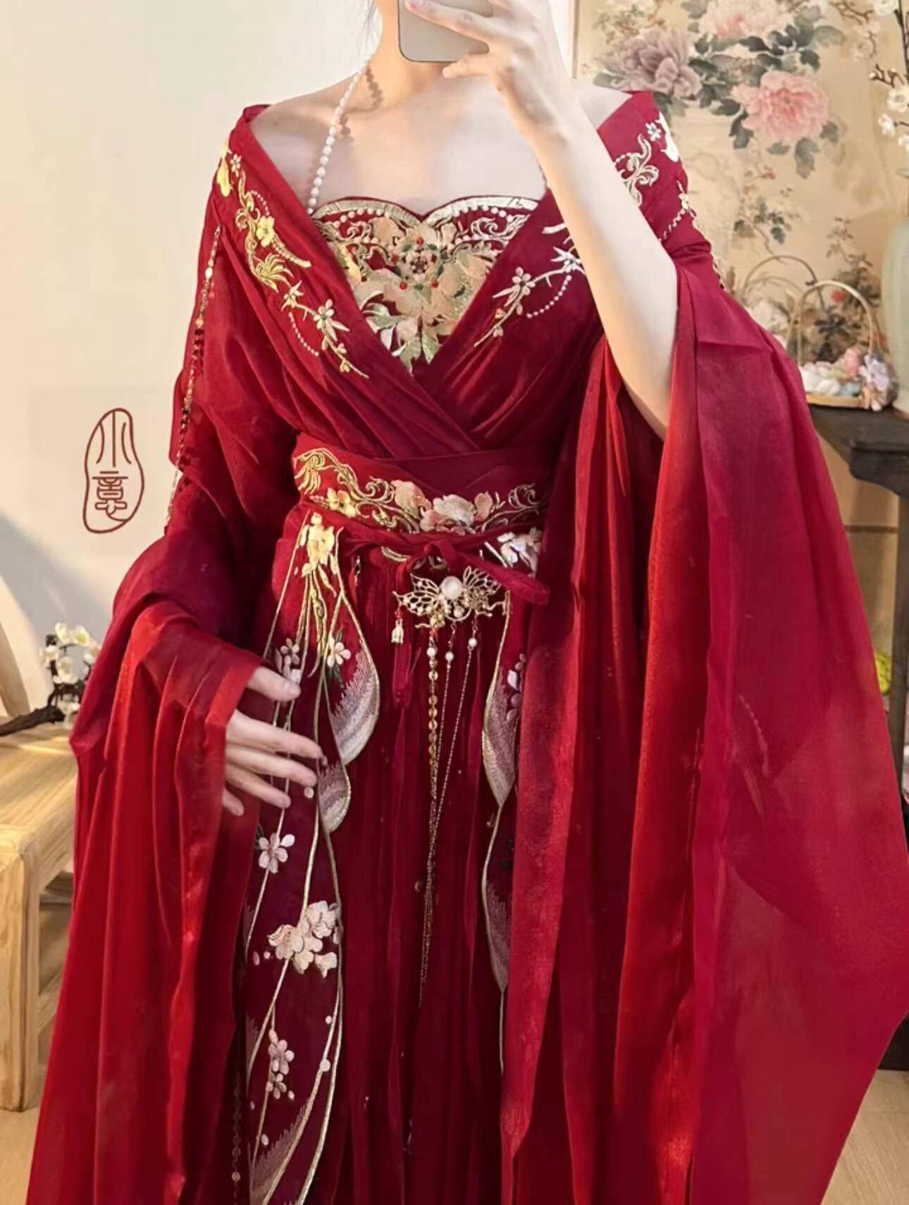 Embroidery Flower - Hanfu Wanita Dinasti Utara Wei Jin