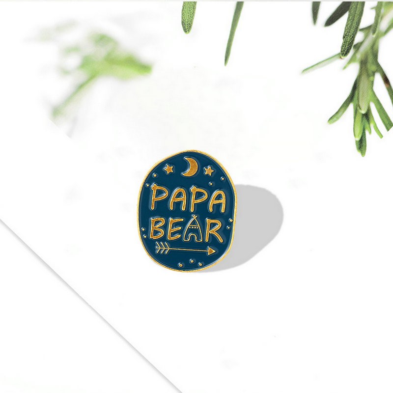 Embroidery Love - Mama Papa Bear Pin Enamel Kustom