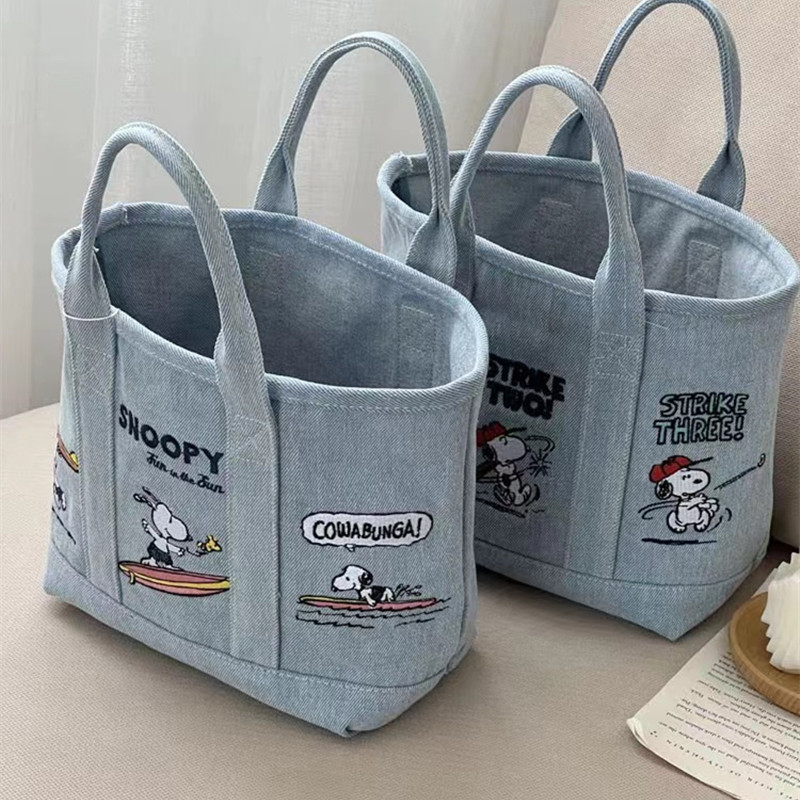 Embroidery Workshop - Tas Denim Komik Snoopy Baru, Tas