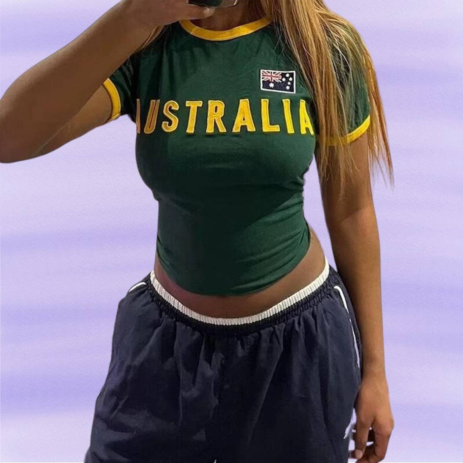 Embroidery In Australia - Y2k kaus bordir Australia wanita estetika
