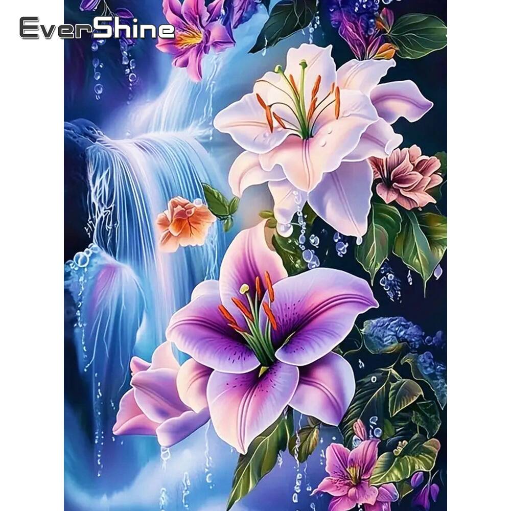 Embroidery Flower - Evershine lukisan berlian cinta hati batu