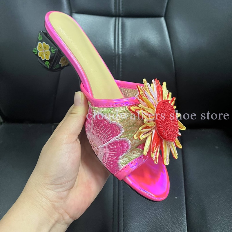 Sendal musim panas dengan hias - Embroidery Flower ulasan dan harga