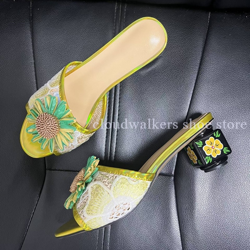 Sendal musim panas dengan hias - Embroidery Flower ulasan dan harga
