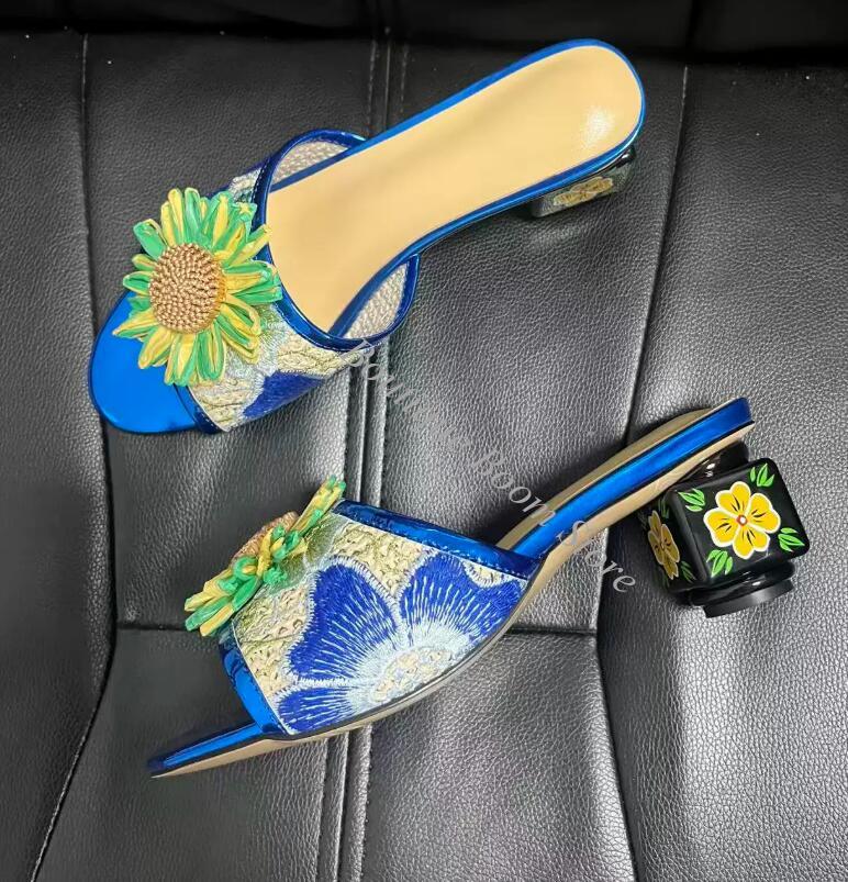 Sandal Selop Wanita Bordir Bun - Embroidery Flower ulasan dan harga