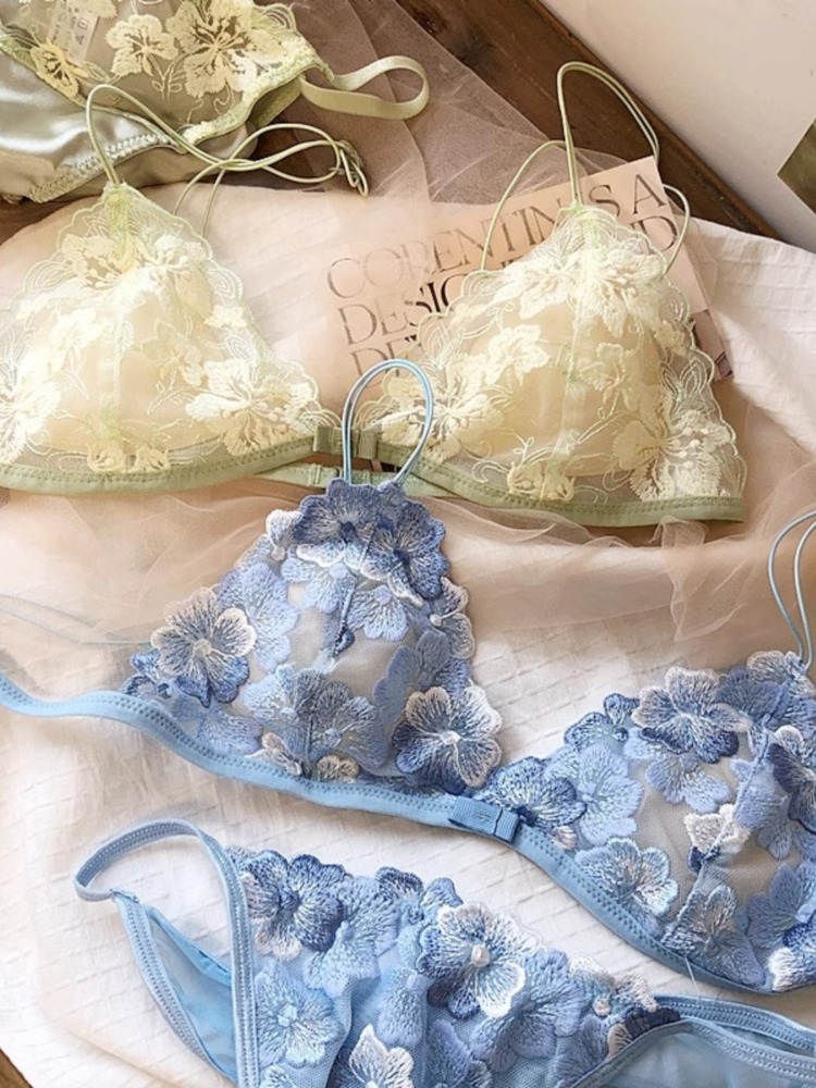 Set Lingerie Niche Prancis Bra - Embroidery In Australia ulasan dan harga
