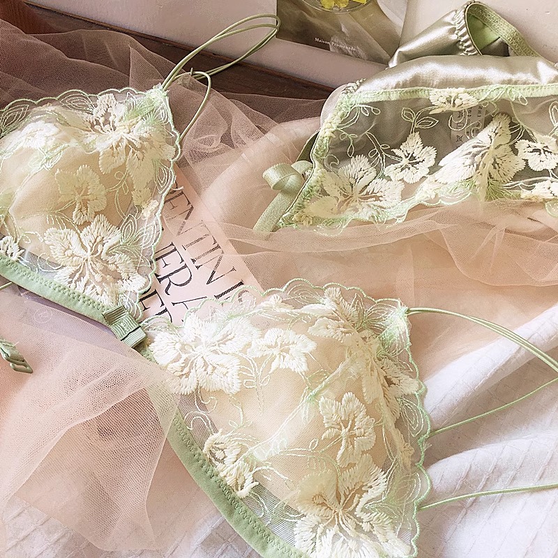 Set Lingerie Niche Prancis Bra - Embroidery In Australia ulasan dan harga