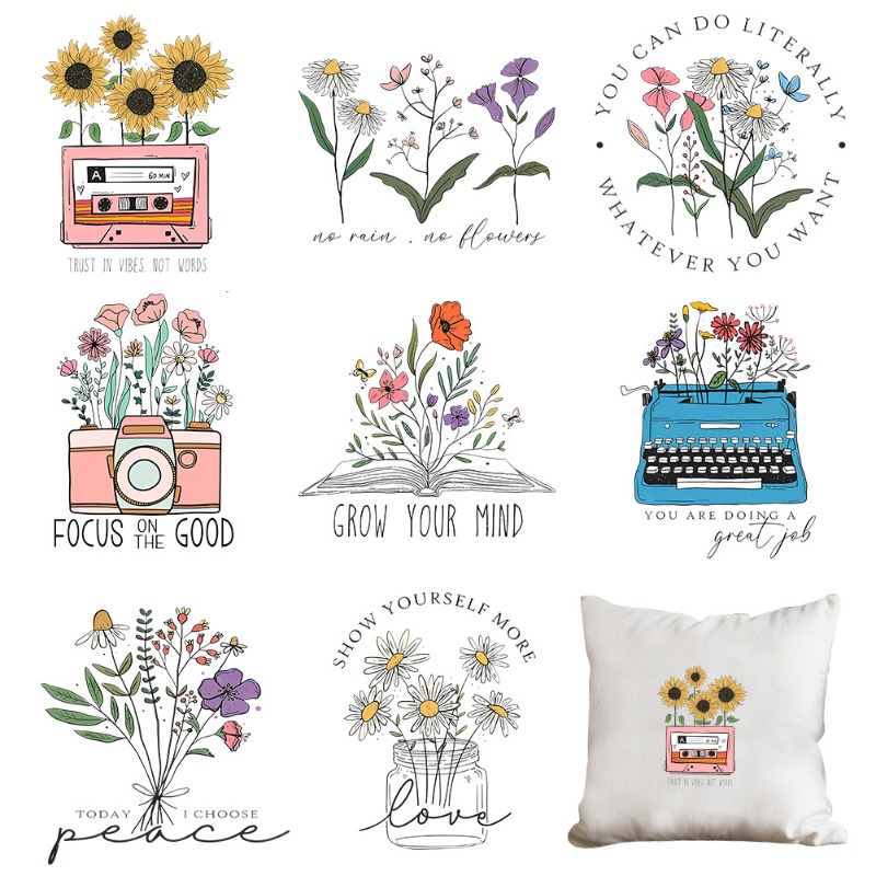 Stiker Transfer Panas Motif Bu - Embroidery Flower ulasan dan harga