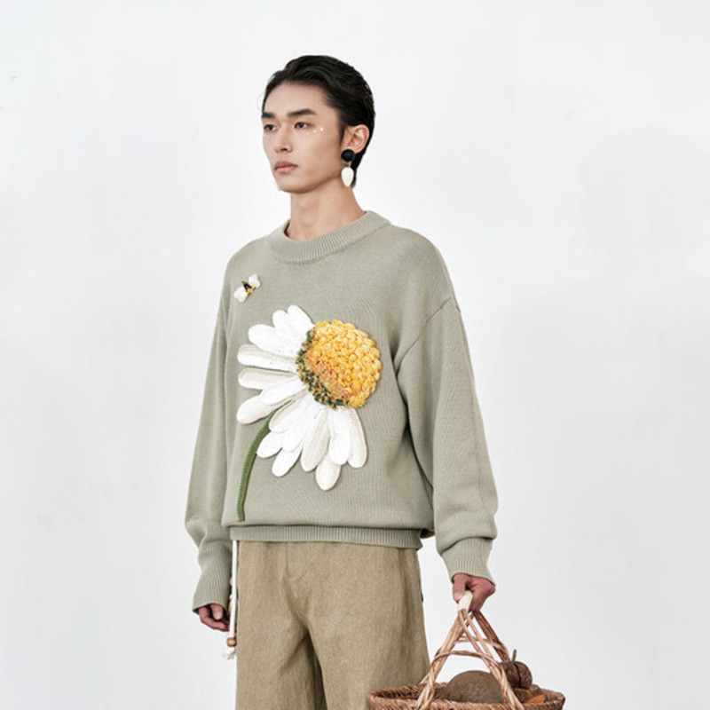 HKSH Sweater Rajut 3D Pria Mus - Embroidery Design 3D ulasan dan harga