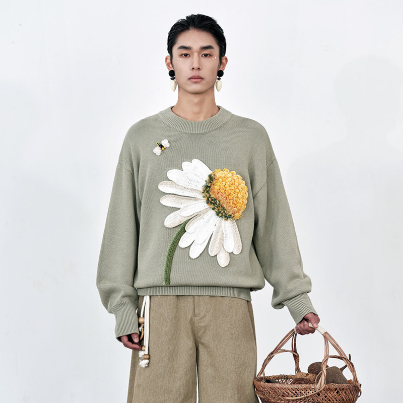 HKSH Sweater Rajut 3D Pria Mus - Embroidery Design 3D ulasan dan harga