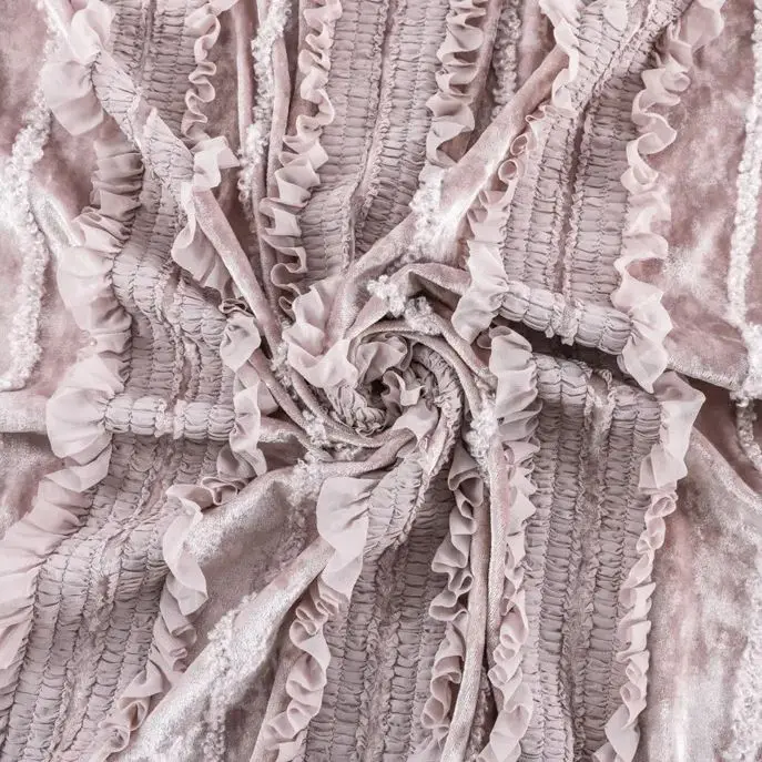 Kain beludru stretch baru deng - Embroidery Design 3D ulasan dan harga