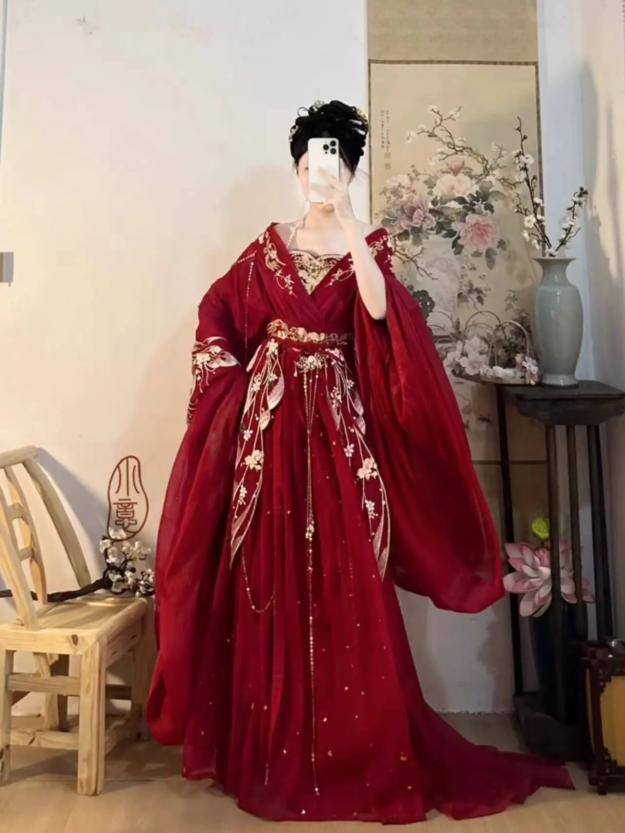 Hanfu Wanita Dinasti Utara Wei - Embroidery Flower ulasan dan harga