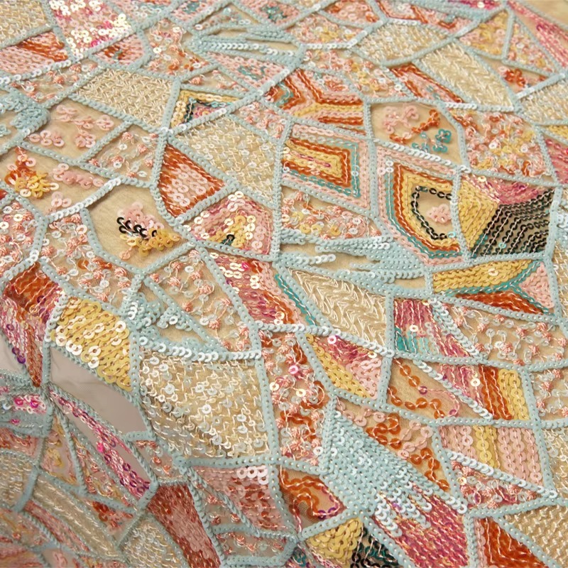 Kain Jaring Lembut Renda Payet - Embroidery Design 3D ulasan dan harga