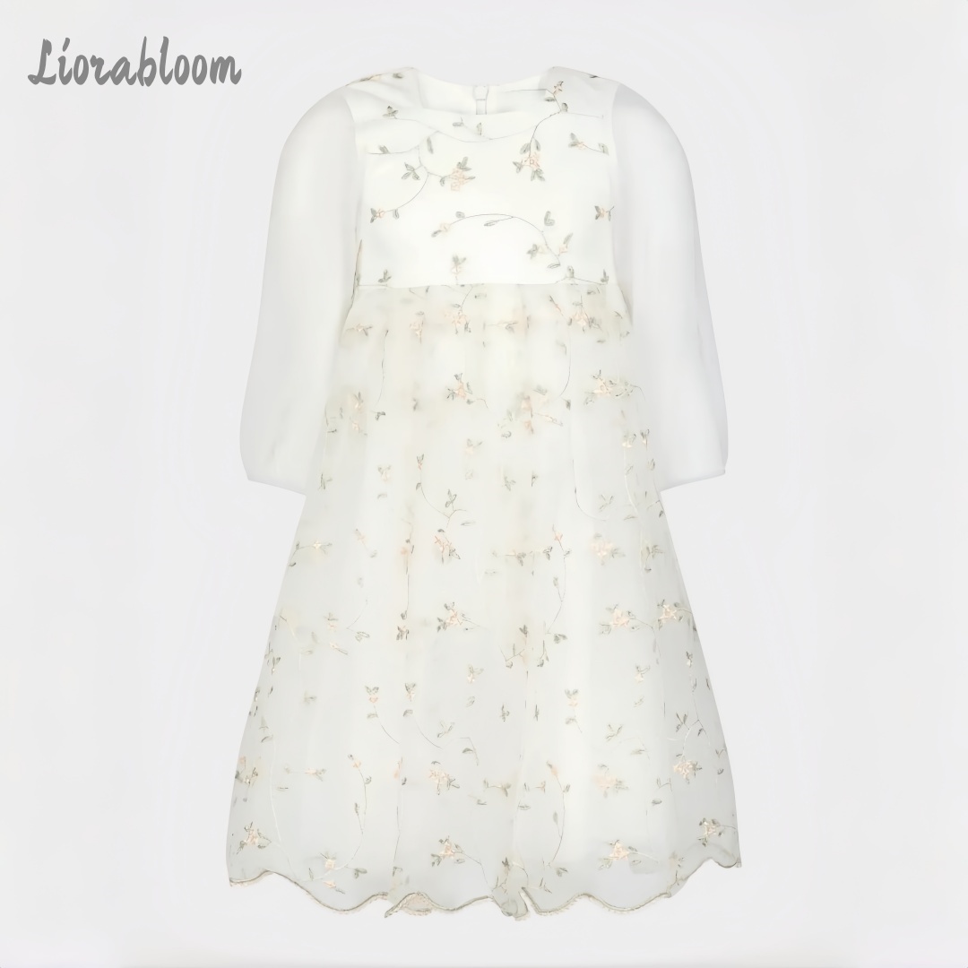 Gaun Gadis Bunga Kustom dengan - Embroidery Flower ulasan dan harga